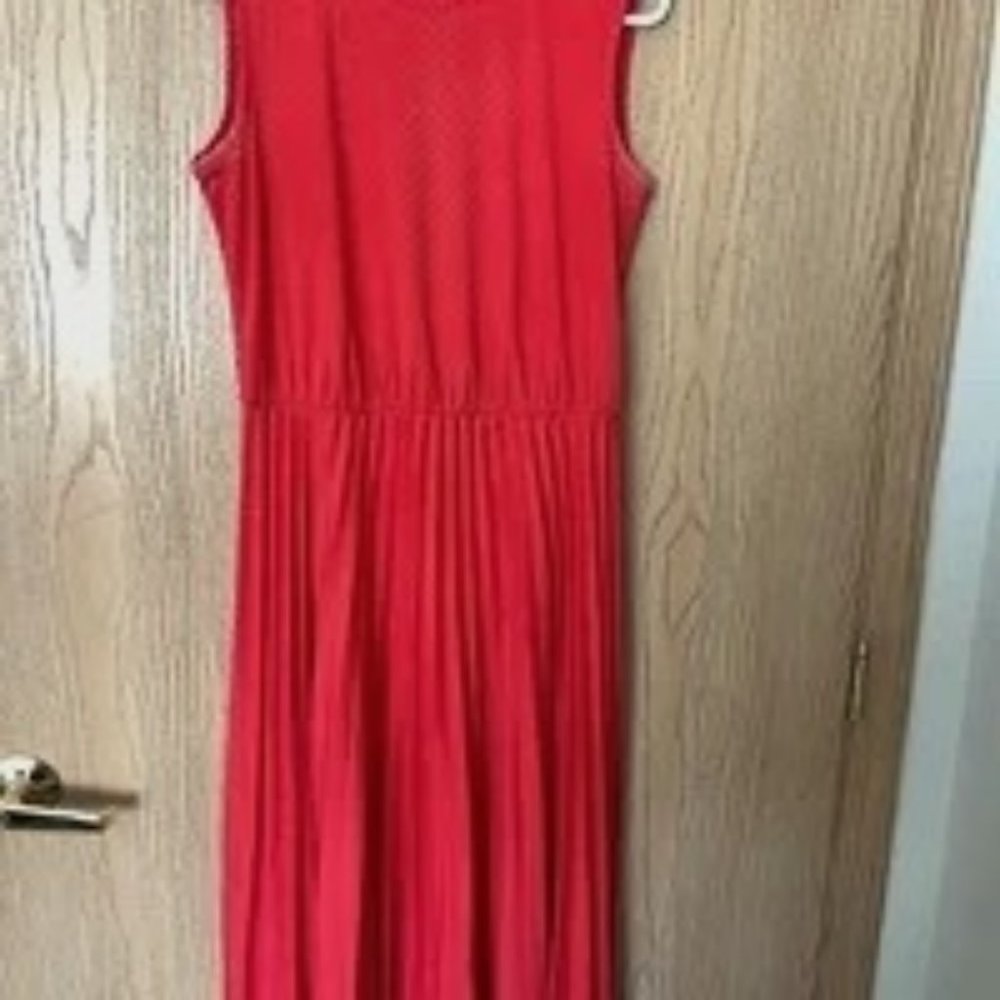 Vintage Red Dress with Black Polka Dot Pattern